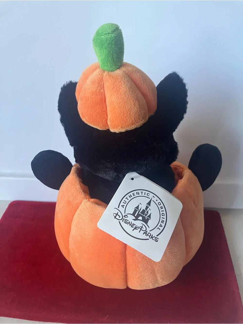 Disney Parks Pinocchio Figaro Cat Mickey Mouse Pumpkin Halloween Plush NEW.
